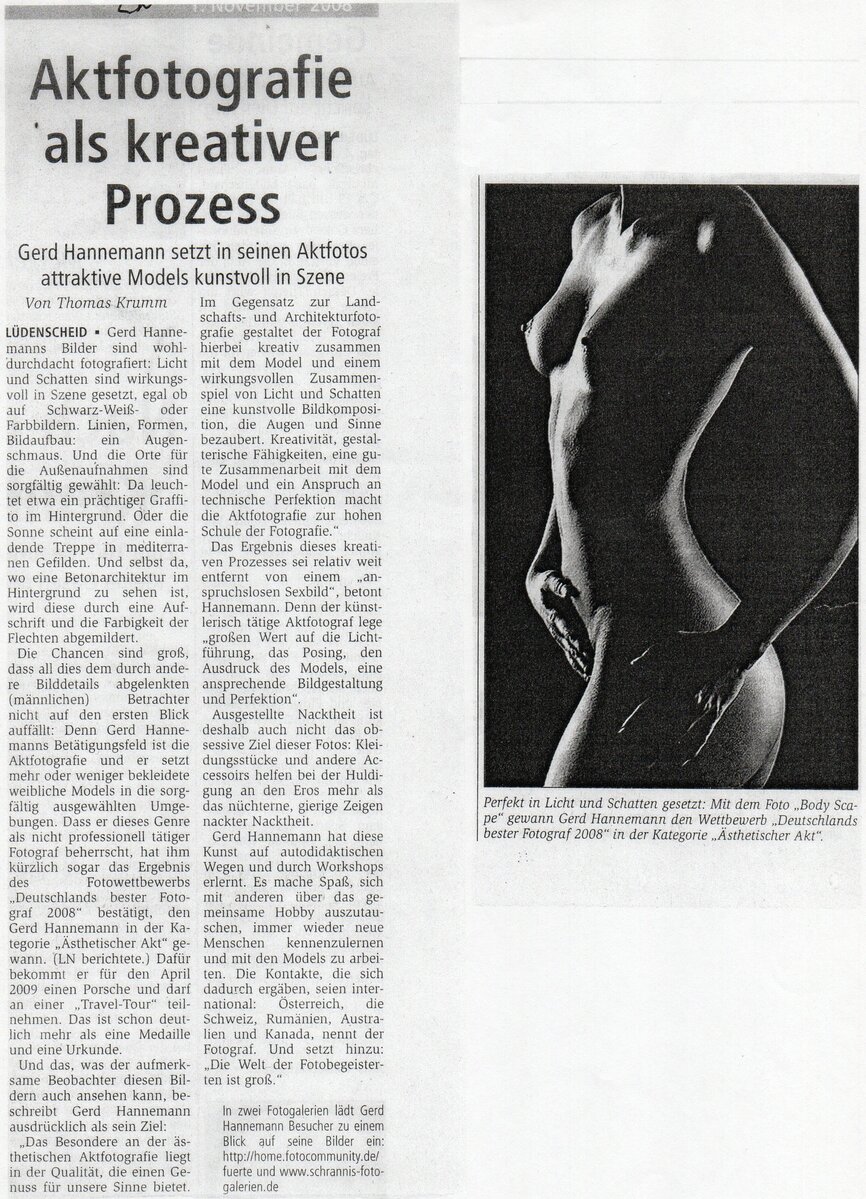 Bericht zu body scape 2008